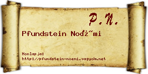 Pfundstein Noémi névjegykártya